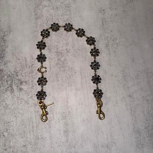 Coach Short Jewelry Chain Strap Brass Blue Multi CAU47